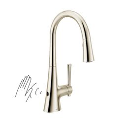New! Moen (Motion-Sense Wave)Kurv Single Handle Pulldown Kitchen Faucet with Soap Dispenser