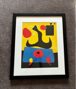 Joan Miró Style Abstract Framed Art Print