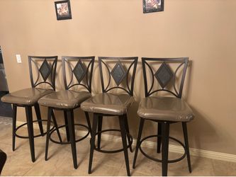 Set of 4 Sunset Trading Dart Swivel Bar Stools - Espresso & Slate