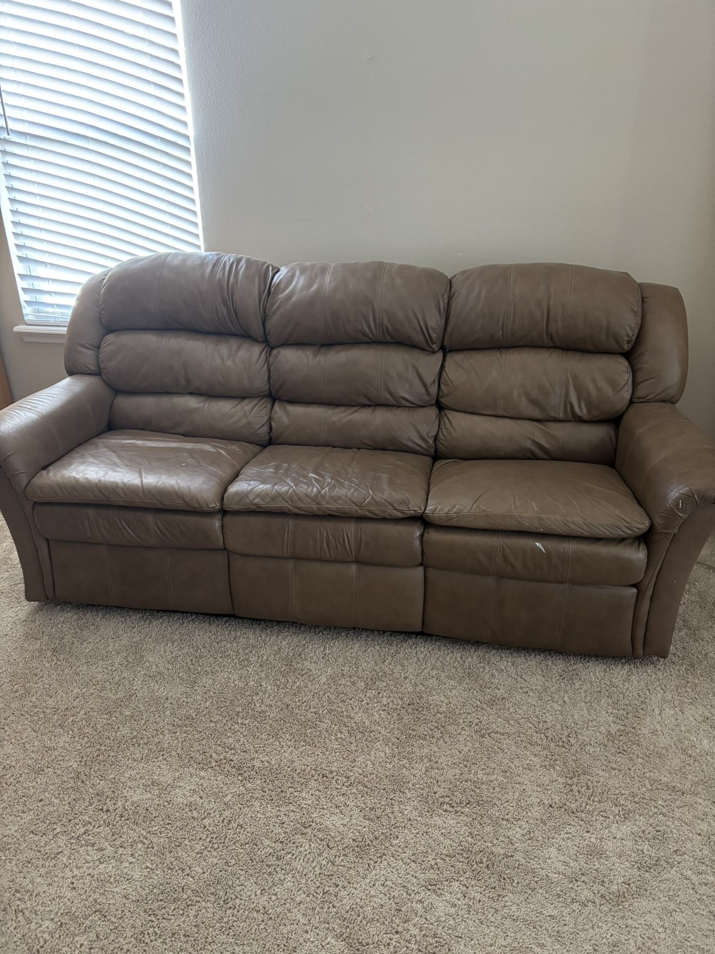Reclining Leather Couch And Love Seat