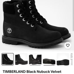 Timberland Boots Velvet Size 7 Black NIB 