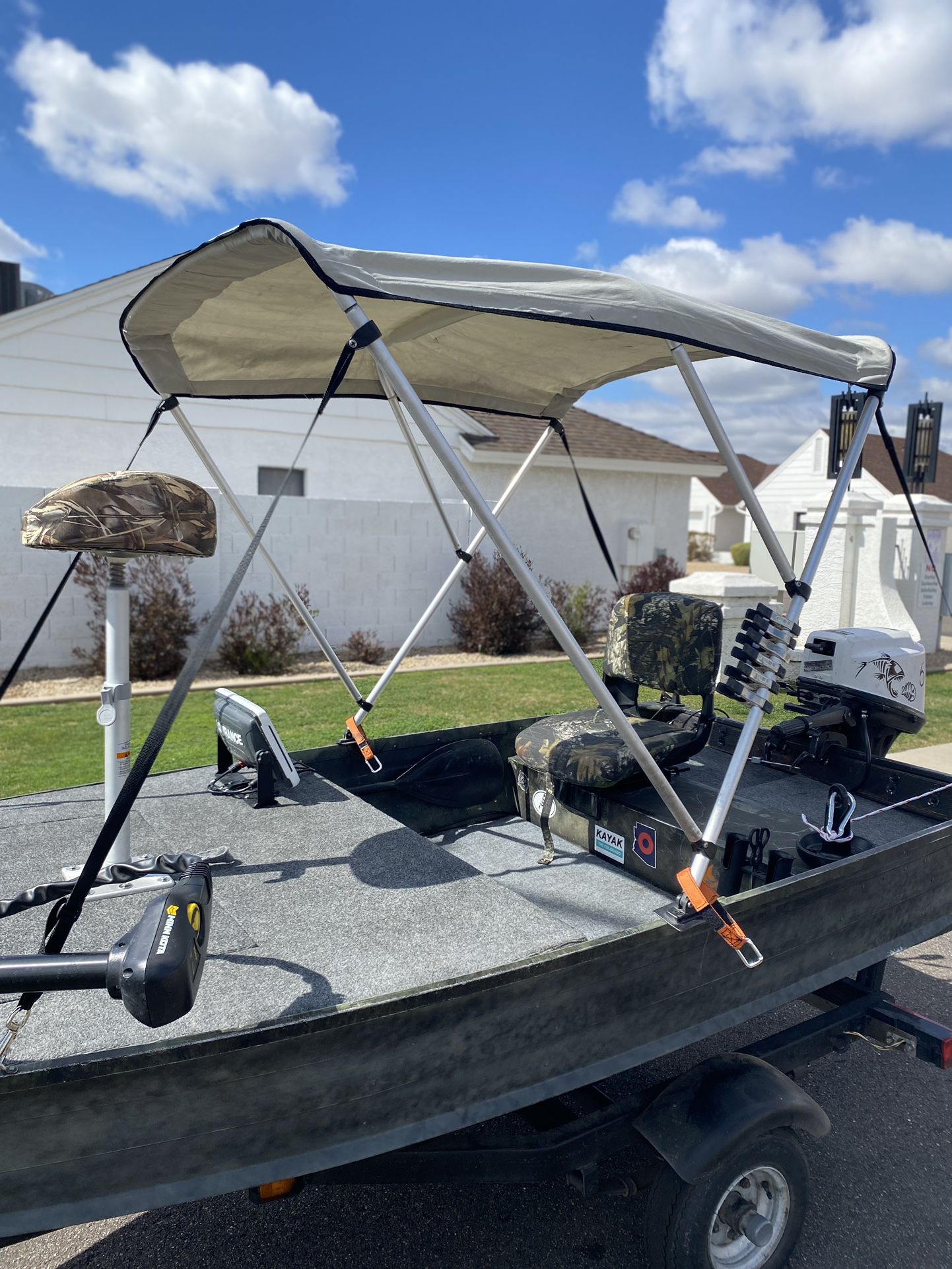 7.5HP OUTBOARD! CASTING DECK! SIDE&DOWN IMAGING! 55LBS THRUST TROLLEY MOTOR! PLENTY OF STORAGE! GARAGE KEPT! FOREVER TAGS!