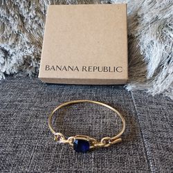 Banana Republic Gold Bracelet with Blue Stone