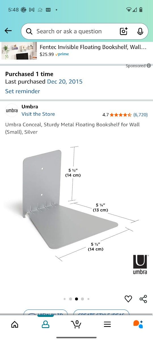 3 Floating Bookshelfs.