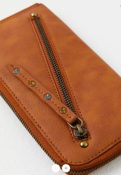 Free People Distressed Vegan “Leather” Wallet- EUC