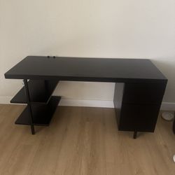 CB2 Matte Black Desk