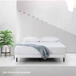 4" No Assembly White Mattress Foundation Metal Box Spring, Twin, New in Box