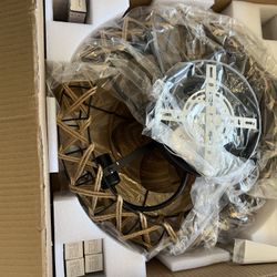 Caged boho Chandelier Fan