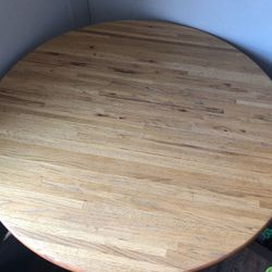 Solid Oak table (added art, but could remove or add more)