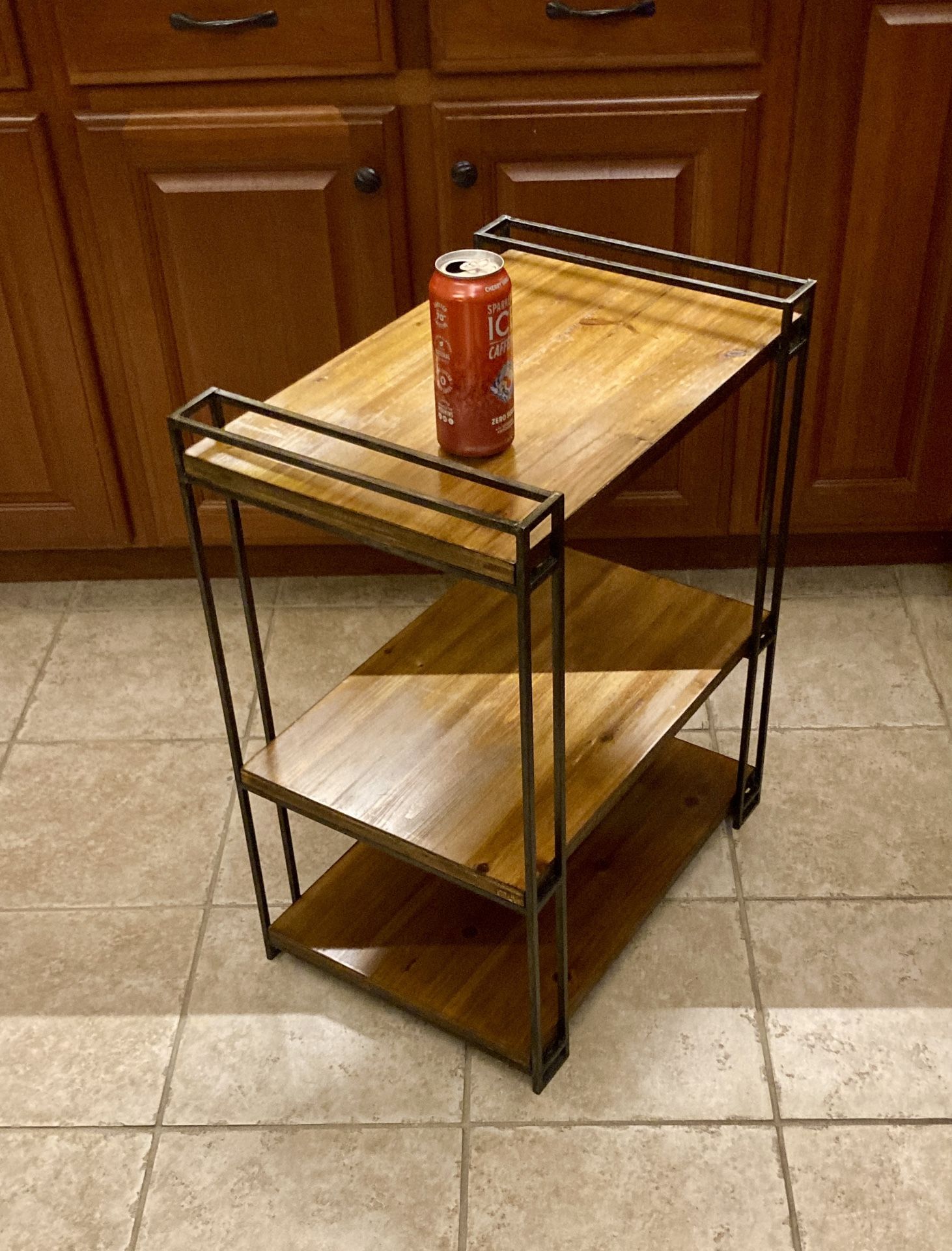 End Table - Nightstand - Shelf — Metal + Wood