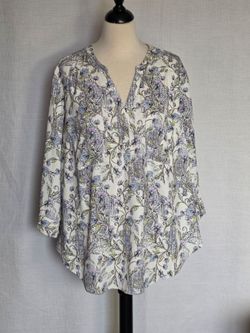Torrid Harper Georgette Women's Pullover 3/4 Sleeve Blouse White Plus 2 (2X)
