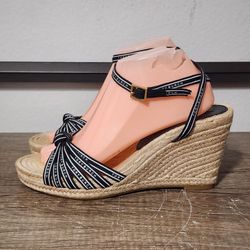 Tory Burch Ribbon Wedge Espadrille Women’s Shoes Size 9.5