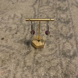 Pink Volleyball Hoop Earrings 