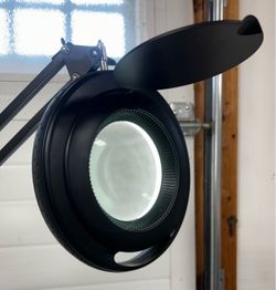 Black LED Magnifying Floor Lamp