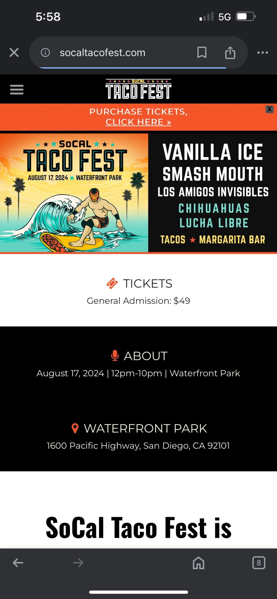 2 Tickets For Taco Fest $60 Bucks