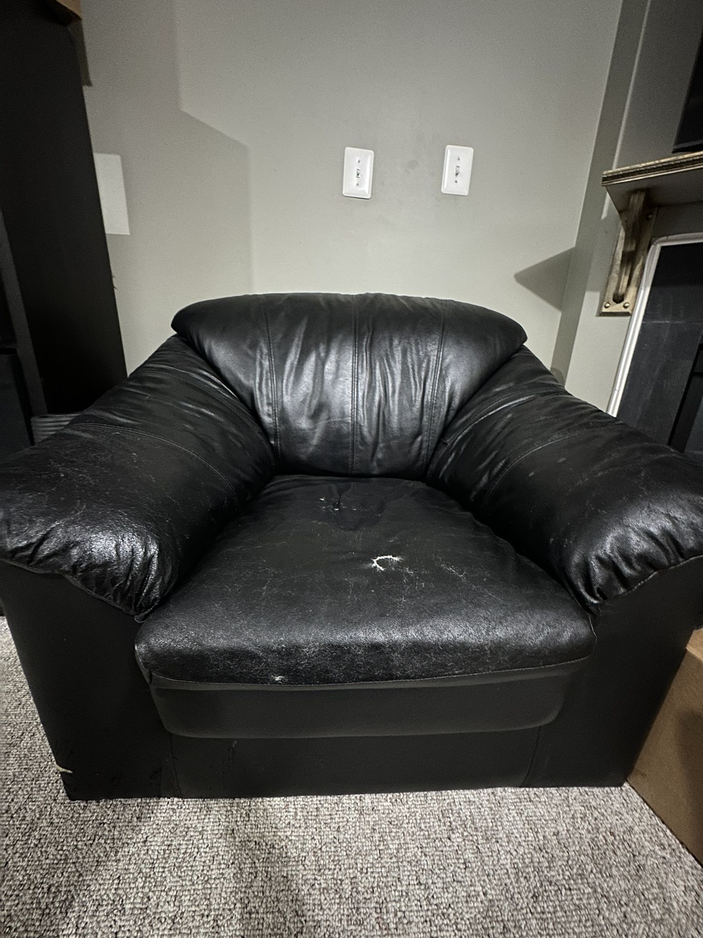 Faux Leather Arm Chair