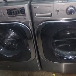 Lg Direct Drive Jumbo Capacity 5.2 Cu Washer And 8.0 Cu Electric Steam Dryer Set