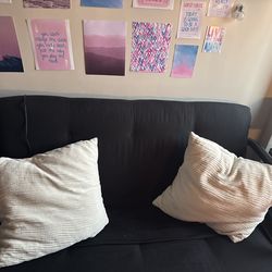 dorm size black futon