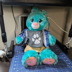 Build A Bear BEACH BUNNY Summer Ocean Vibes Teal Plush w/ Great Wolf Lodge Shirt
