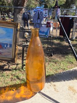 Orange glass vase