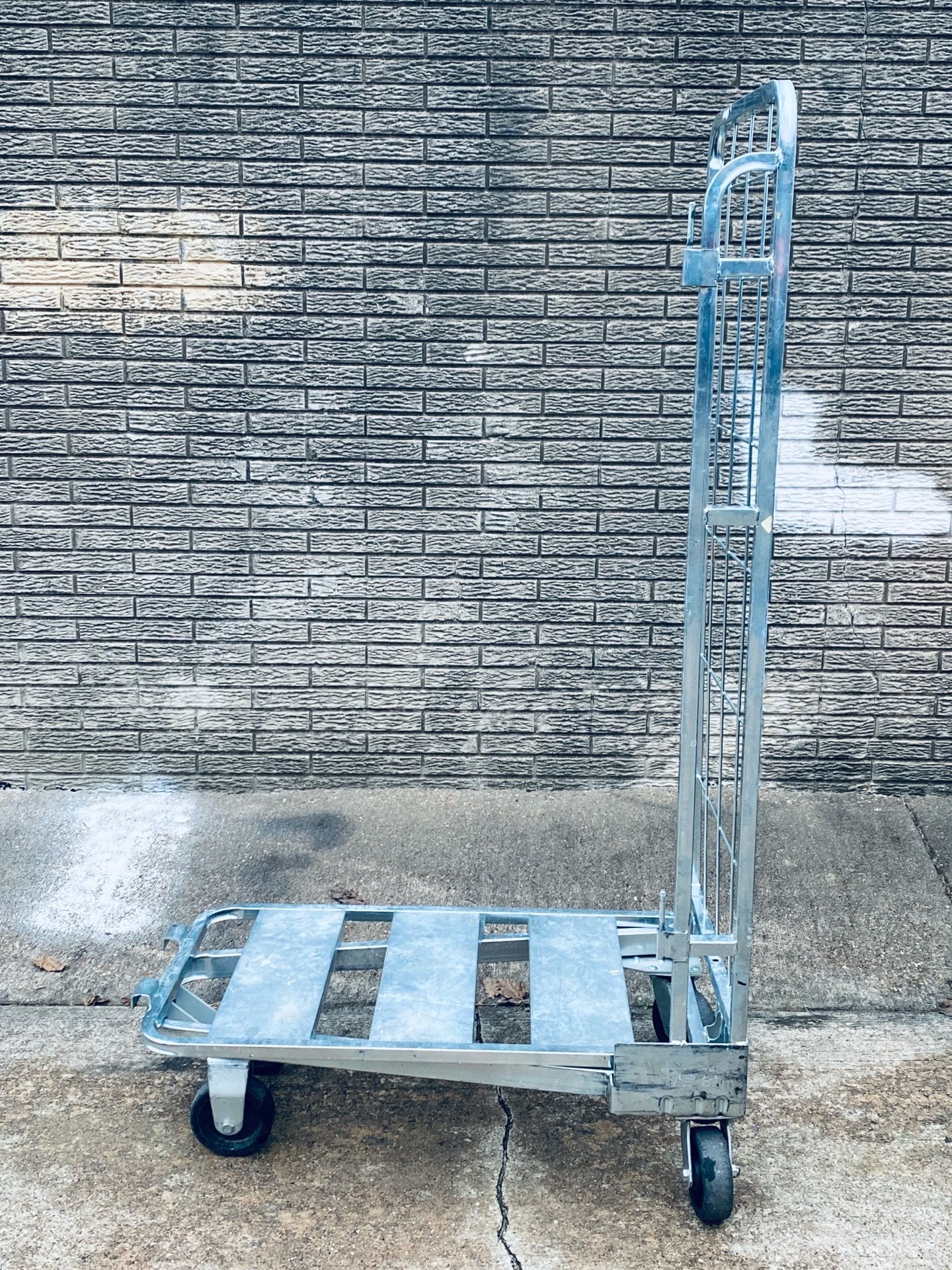 Aluminum Rolling Transport Platform Cart With 4 Castors & Supplies Hanging Rack