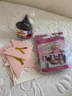 Minnie Mouse 1 Yr Old Birthday Banner For High Chair