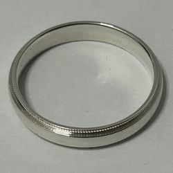 Half Round; Milgrain Ring. Sterling Silver.