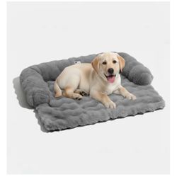Brandnew  Pet Fluffy Fuzzy Couch Cover, Calming Washable Dog Bed Sofa Protector Pets Mat for Small Dogs and Cats (Grey,27.56 × 24.02 × 5.51 in)