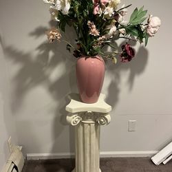 Fake Flowers, Vase, Column