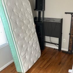 Twin Bed Frame And Mattress With USB And Regular Outlets