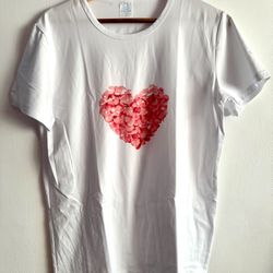Rose Petal Heart Shirt, Large 