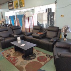 💥 Flash Sale Reclining 3pcs Sofa Loveseat And Chair Set
