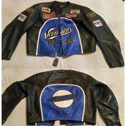 VANSON GENESIS NYC MOTORCYCLE LEATHER JACKET SIZE 52 XXL