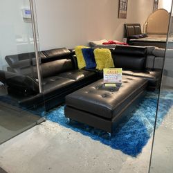 New Black Ibiza Sectional With Ottoman On Sale Now Only $799! 