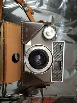 antique camera with leather case