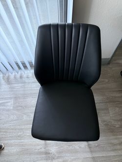 Set of 6 Black Faux Leather Dining Chairs