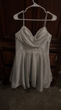 Cindy Collection USA Shimmering Silver Cocktail Dress