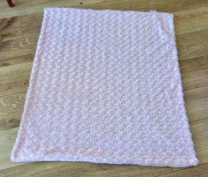 Pink Rose Swirl Baby Blanket Plush Back