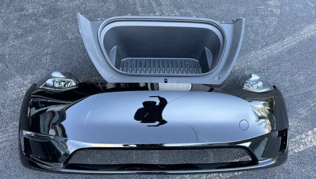 BLACK TESLA MODEL 3 ORIGINAL FRONT BUMPER SET + HEADLIGHT LEFT AND RIGHT 2020 2021 2022 2023 2024