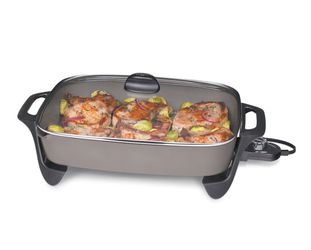 Presto 16" Ceramic Electric Skillet with Glass Cover, Silver 06860