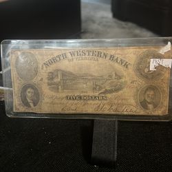 Five dollar US note 1857