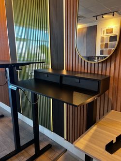 32" Black Electric Standing Desk with Drawers