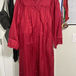 Red Graduation Cap & Gown