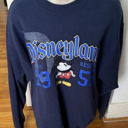 Disney X Hanes Disneyland Resort Unisex Established 1955 Mickey Navy Blue Sweatshirt, size M