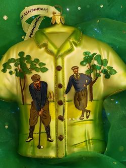 Ornaments To Remember GOLF SHIRT Glass Ornament - Artisan Hand-Crafted Blown 