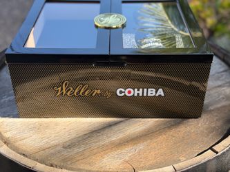 Weller Cohiba Humidor with glasses