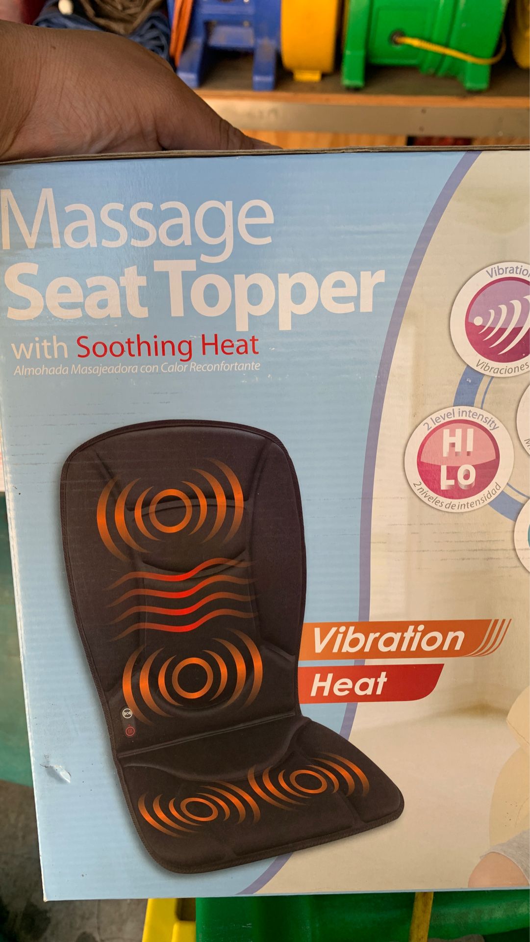 Massage seat topper with heat open box new item deal offer smoke free