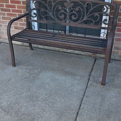 Metal outdoor bench