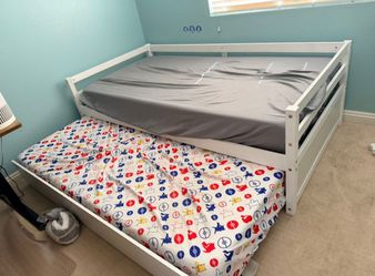 Twin pull out bed trundle bed