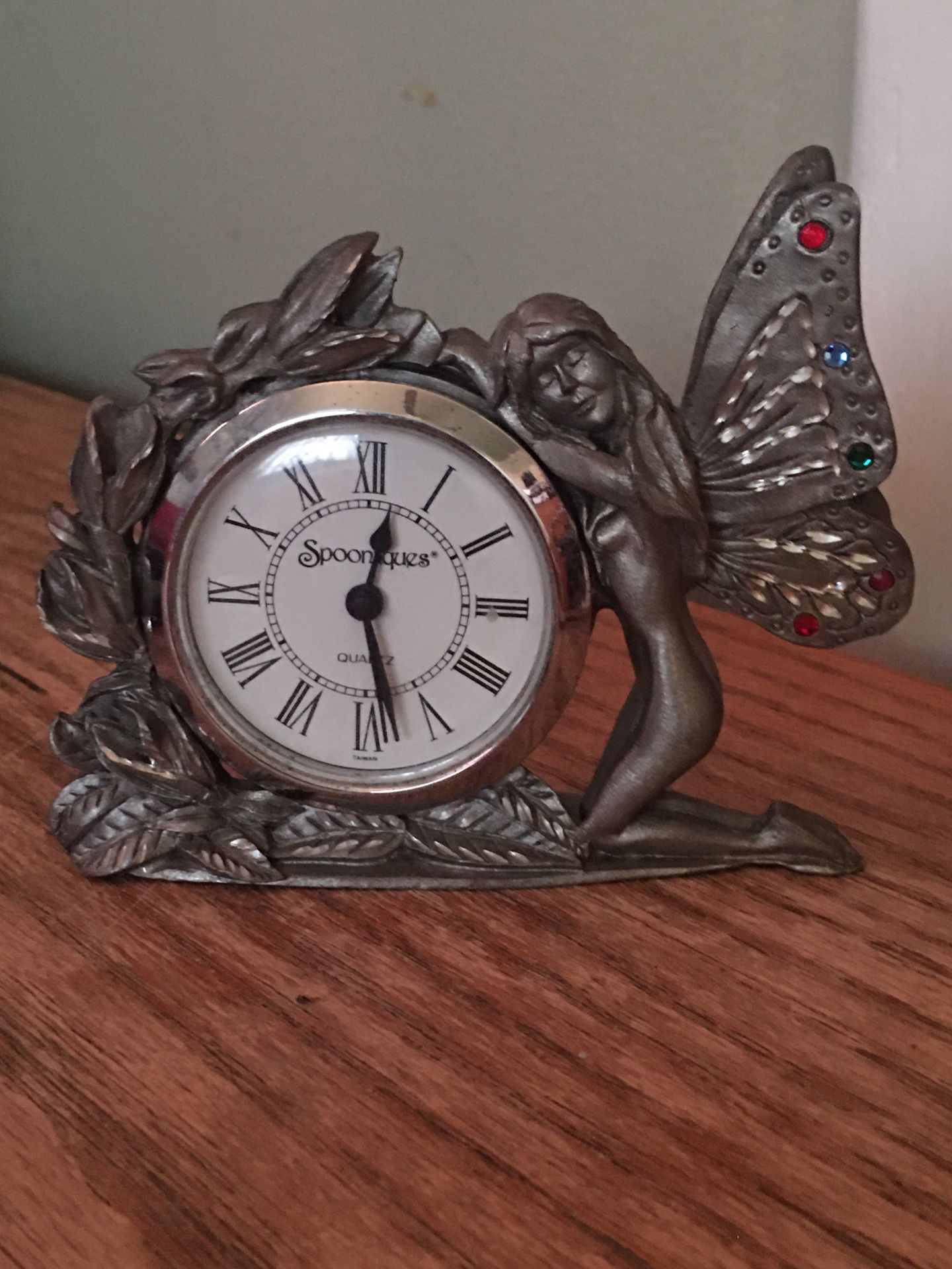 Pewter Periwinkle Clock